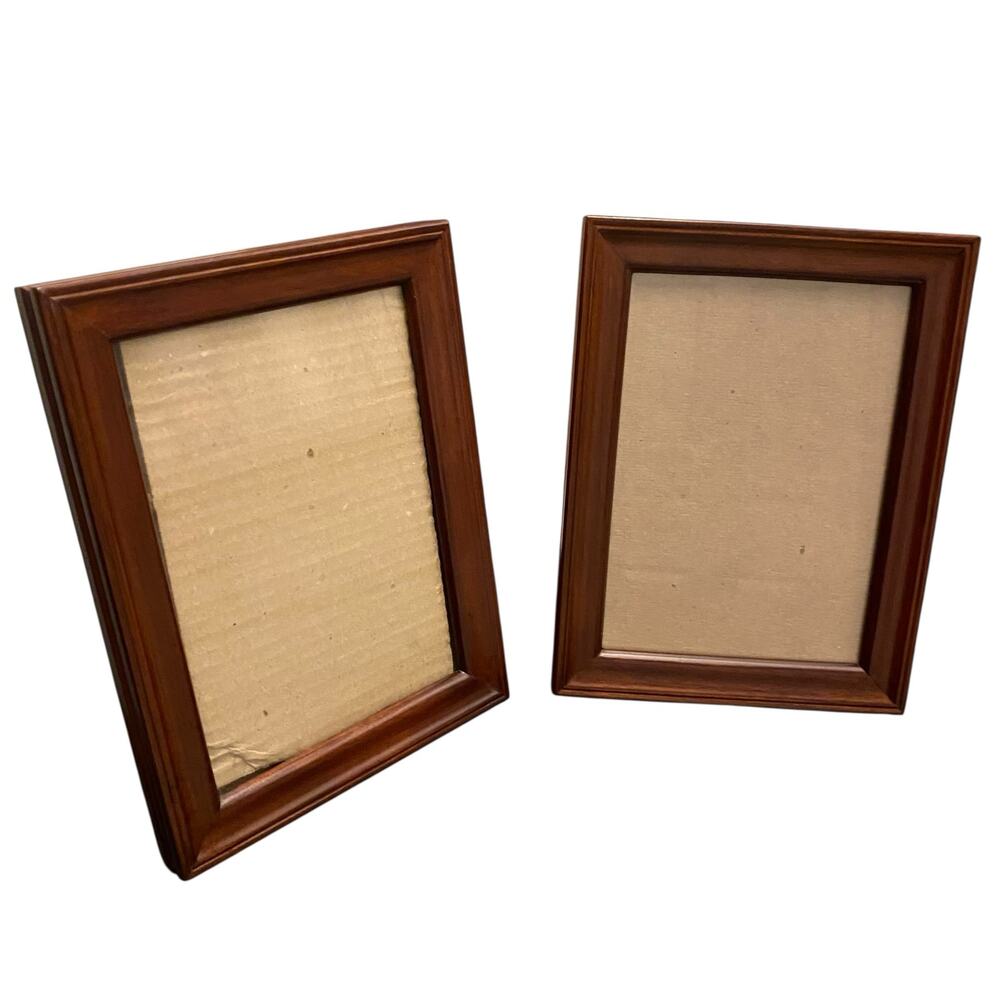 Set of TWO - Vintage 6" x 8" Handcrafted Wooden Frames - Made in Thailand